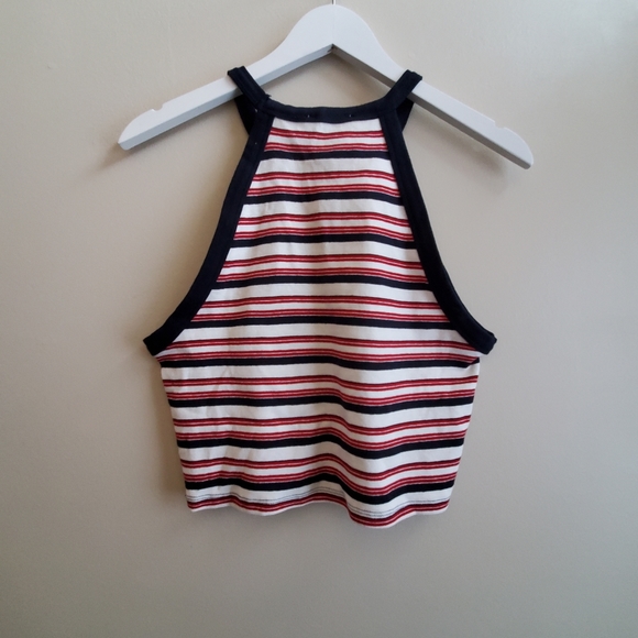 Zara haltered neck tank with stripes Large size - Picture 3 of 5